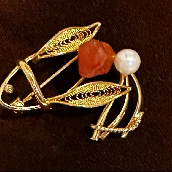 Gold filled brooch - Picture 4 of 5